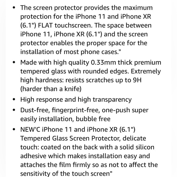 NEW'C 3 Pack Designed for iPhone 11 & iPhone XR Screen Protector Tempered Glass - Picture 13 of 13